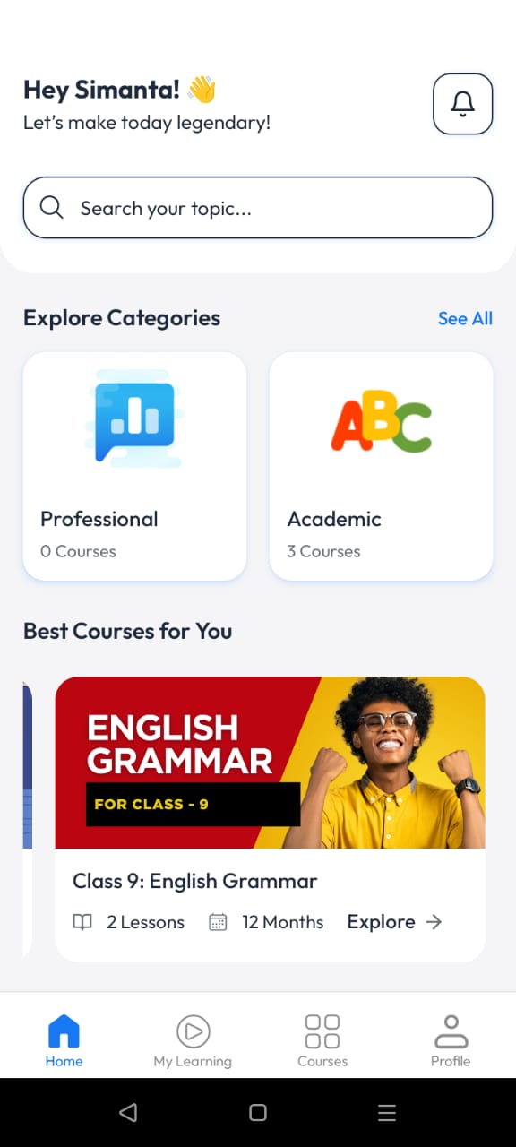 Utkrisht Vidyapeeth Android App Mockup